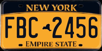NY license plate FBC2456