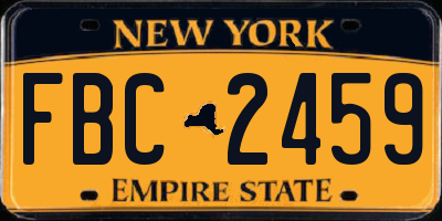 NY license plate FBC2459