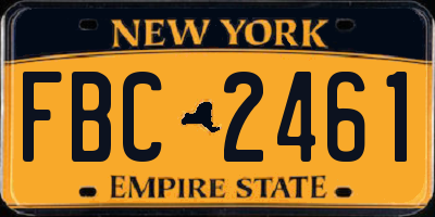 NY license plate FBC2461