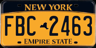 NY license plate FBC2463