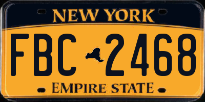 NY license plate FBC2468