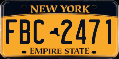 NY license plate FBC2471