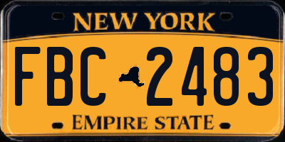 NY license plate FBC2483
