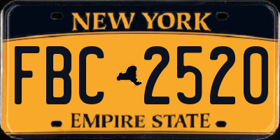 NY license plate FBC2520