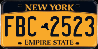 NY license plate FBC2523