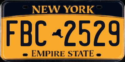 NY license plate FBC2529