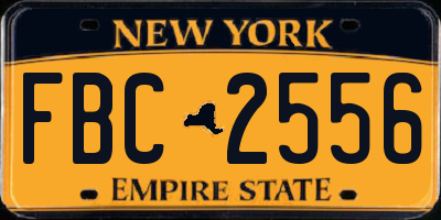 NY license plate FBC2556