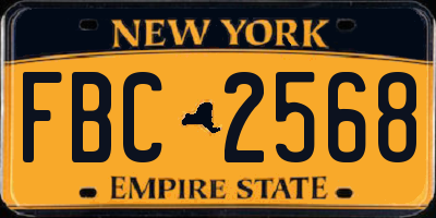 NY license plate FBC2568