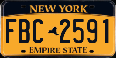 NY license plate FBC2591