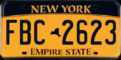 NY license plate FBC2623