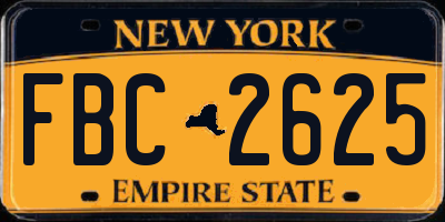 NY license plate FBC2625
