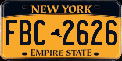 NY license plate FBC2626
