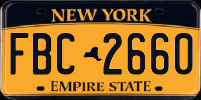 NY license plate FBC2660