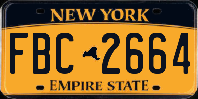 NY license plate FBC2664