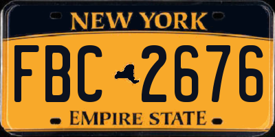 NY license plate FBC2676