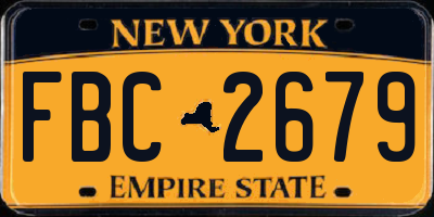 NY license plate FBC2679