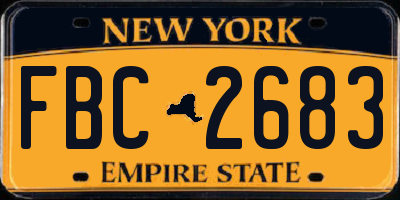 NY license plate FBC2683