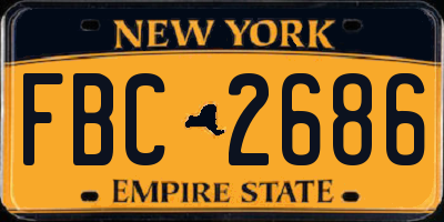 NY license plate FBC2686