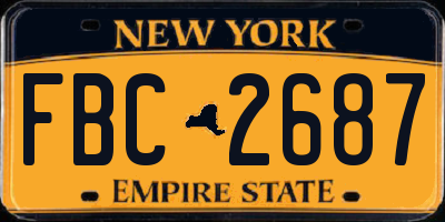 NY license plate FBC2687