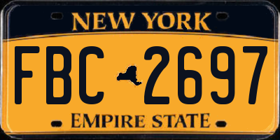 NY license plate FBC2697
