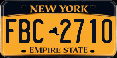 NY license plate FBC2710