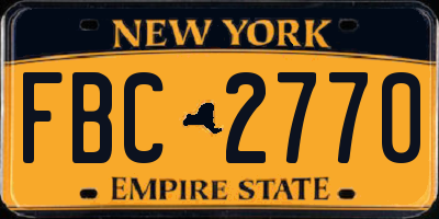 NY license plate FBC2770