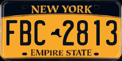 NY license plate FBC2813