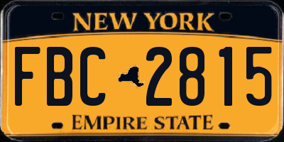 NY license plate FBC2815