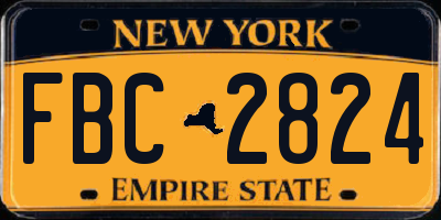 NY license plate FBC2824