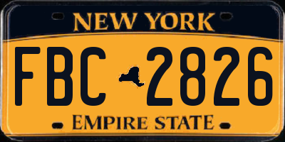 NY license plate FBC2826
