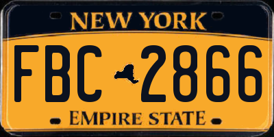NY license plate FBC2866