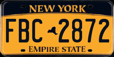 NY license plate FBC2872