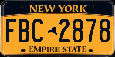 NY license plate FBC2878