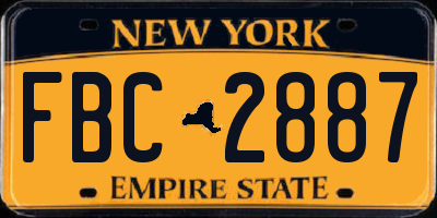 NY license plate FBC2887
