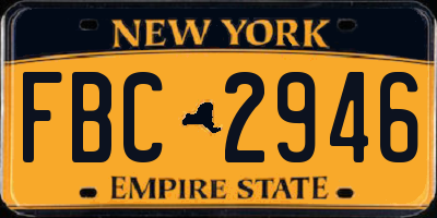 NY license plate FBC2946