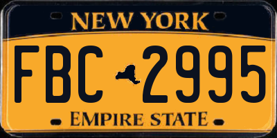 NY license plate FBC2995