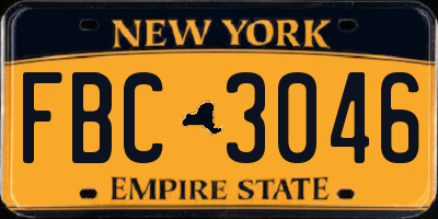 NY license plate FBC3046