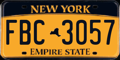 NY license plate FBC3057