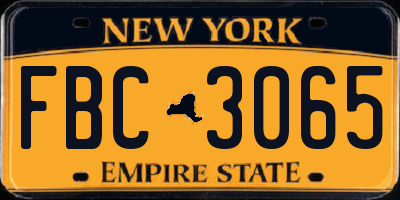 NY license plate FBC3065