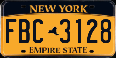 NY license plate FBC3128