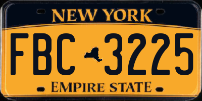 NY license plate FBC3225