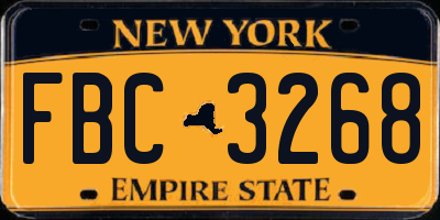 NY license plate FBC3268