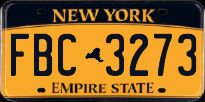 NY license plate FBC3273