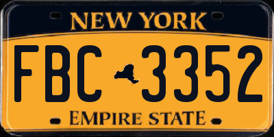 NY license plate FBC3352
