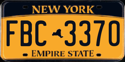 NY license plate FBC3370