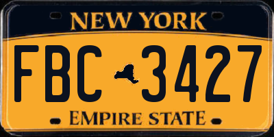 NY license plate FBC3427