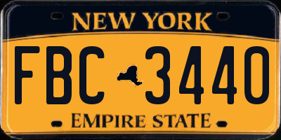 NY license plate FBC3440