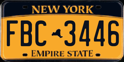 NY license plate FBC3446