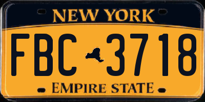 NY license plate FBC3718