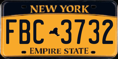 NY license plate FBC3732